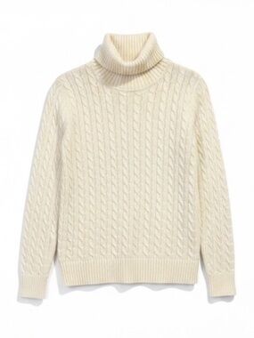 Moda International Cable Knit Wool Blend Turtleneck Sweater Women’s Size Medium